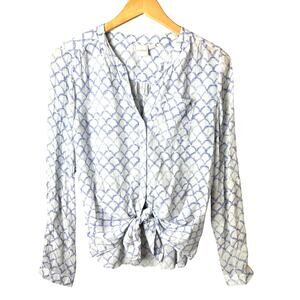 Zac Rachel Button down Shirt Women’s Small White Gauze Boho Shells Lagenlook